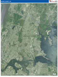 Bronx County, NY Wall Map Satellite Pure Style 2026