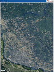 Clark County, WA Wall Map Satellite Pure Style 2026