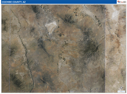 Cochise County, AZ Wall Map Satellite Pure Style 2026
