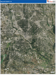 Dallas County, TX Wall Map Satellite Pure Style 2026