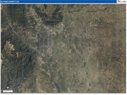 El Paso County, CO Wall Map Satellite Pure Style 2026