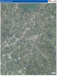 Gwinnett County, GA Wall Map Satellite Pure Style 2026