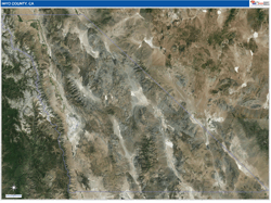 Inyo County, CA Wall Map Satellite Pure Style 2026