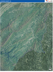 Johnson County, TN Wall Map Satellite Pure Style 2026