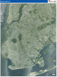 Kings County, NY Wall Map Satellite Pure Style 2026