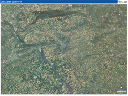 Lancaster County, PA Wall Map Satellite Pure Style 2026