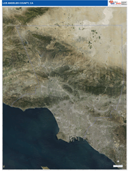 Los Angeles County, CA Wall Map Satellite Pure Style 2026