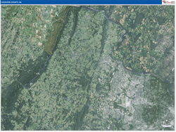 Loudoun County, VA Wall Map Satellite Pure Style 2026