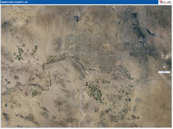 Maricopa County, AZ Wall Map Satellite Pure Style 2026