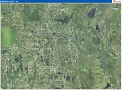 Orange County, FL Wall Map Satellite Pure Style 2026