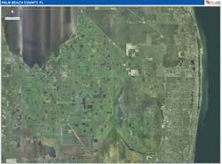Palm Beach County, FL Wall Map Satellite Pure Style 2026