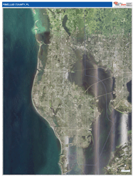 Pinellas County, FL Wall Map Satellite Pure Style 2026
