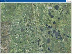 Polk County, FL Wall Map Satellite Pure Style 2026