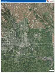 Polk County, IA Wall Map Satellite Pure Style 2026