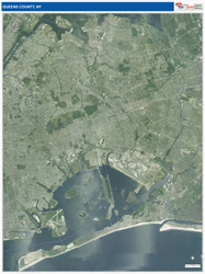Queens County, NY Wall Map Satellite Pure Style 2026