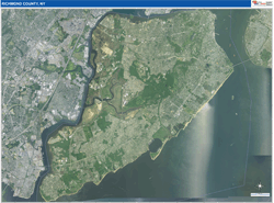 Richmond County, NY Wall Map Satellite Pure Style 2026