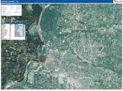 St. Louis CityCounty, MO Wall Map Satellite Pure Style 2024