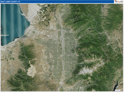 Salt Lake County, UT Wall Map Satellite Pure Style 2026