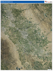 Stanislaus County Wall Map Satellite Pure Style