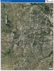 Tarrant County, TX Wall Map Satellite Pure Style 2026