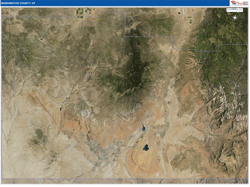 Washington County, UT Wall Map Satellite Pure Style 2026