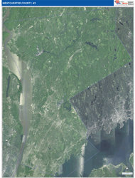 Westchester County, NY Wall Map Satellite Pure Style 2026