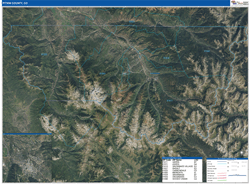 Matanuska-SusitnaBorough (County), AK Wall Map Zip Code Satellite ZIP Style 2024