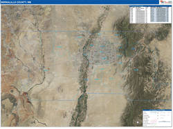 Bernalillo County, NM Wall Map Zip Code Satellite ZIP Style 2026