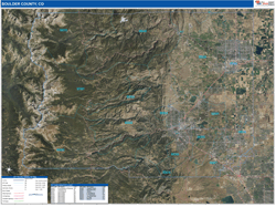 Boulder County, CO Wall Map Zip Code Satellite ZIP Style 2026