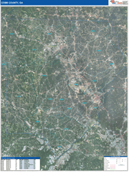 Cobb County, GA Wall Map Zip Code Satellite ZIP Style 2026