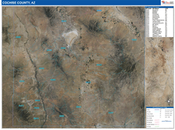 Cochise County, AZ Wall Map Zip Code Satellite ZIP Style 2026