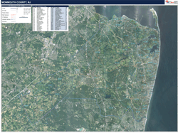 Nassau-Suffolk Counties, NY Wall Map Zip Code Satellite ZIP Style 2024