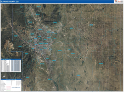 El Paso County, CO Wall Map Zip Code Satellite ZIP Style 2026