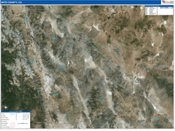 Inyo County, CA Wall Map Zip Code Satellite ZIP Style 2026