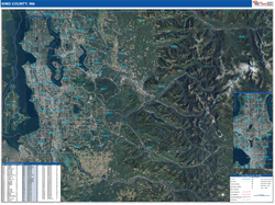 King County, WA Wall Map Zip Code Satellite ZIP Style 2026