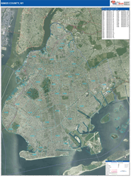 Kings County, NY Wall Map Zip Code Satellite ZIP Style 2026