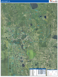 Lake County, FL Wall Map Zip Code Satellite ZIP Style 2026