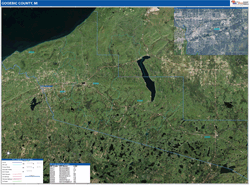 Presque IsleCounty, MI Wall Map Zip Code Satellite ZIP Style 2024
