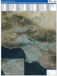 Los Angeles County, CA Wall Map Zip Code Satellite ZIP Style 2026