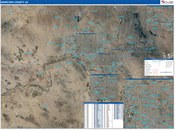 Maricopa County, AZ Wall Map Zip Code Satellite ZIP Style 2026
