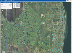 Palm Beach County, FL Wall Map Zip Code Satellite ZIP Style 2026