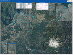 Pierce County, WA Wall Map Zip Code Satellite ZIP Style 2026
