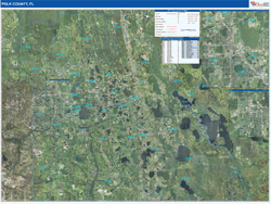 Polk County, FL Wall Map Zip Code Satellite ZIP Style 2026