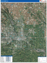 Polk County, IA Wall Map Zip Code Satellite ZIP Style 2026