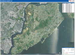 Richmond County, NY Wall Map Zip Code Satellite ZIP Style 2026