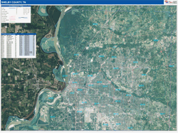 St. Louis CityCounty, MO Wall Map Zip Code Satellite ZIP Style 2024