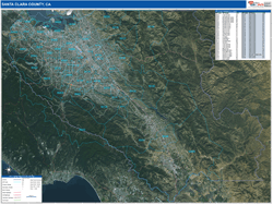 Santa Clara County, CA Wall Map Zip Code Satellite ZIP Style 2026