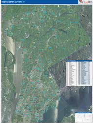 Westchester County, NY Wall Map Zip Code Satellite ZIP Style 2026