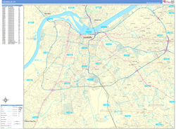 Louisville Kentucky Zip Code Maps (Basic Style)
