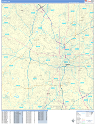 Atlanta Wall Map Basic Style 2024